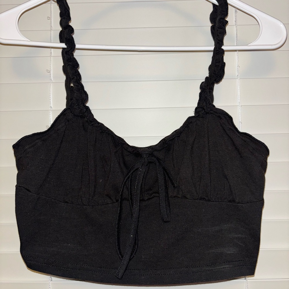 Black Ruched Women's Top